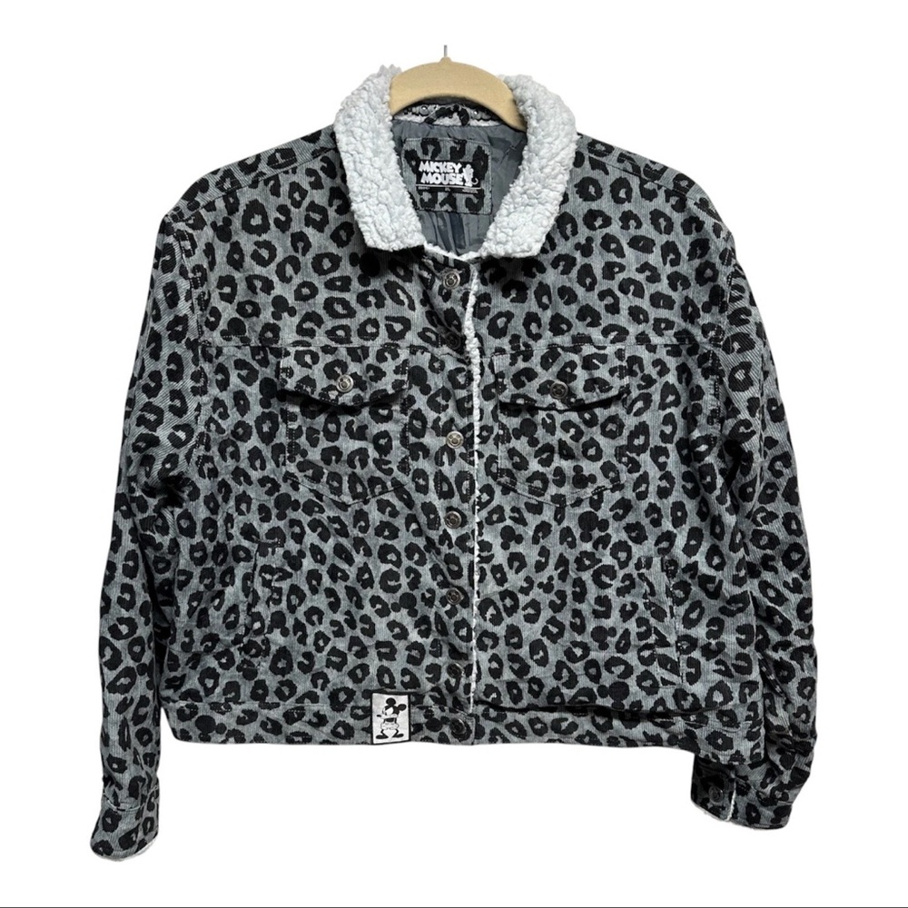 Disney Mickey Mouse Corduroy
Sherpa Trimmed Black/Gray
Leopard Jacket Sz 2XL
